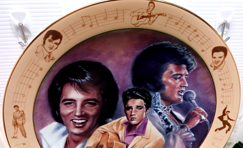 ELVIS PRESLEY Vintage Limited Edition 12 1/4 Ceramic Plate/Gold Record Back - Picture 10 of 15