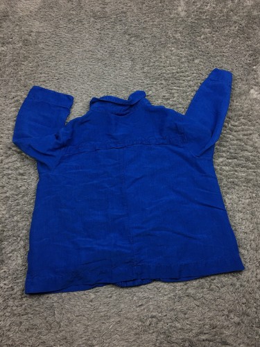 Christopher & Banks Button Up Jacket Womens Size Medium Blue Linen 3/4 Sleeve - Picture 11 of 13