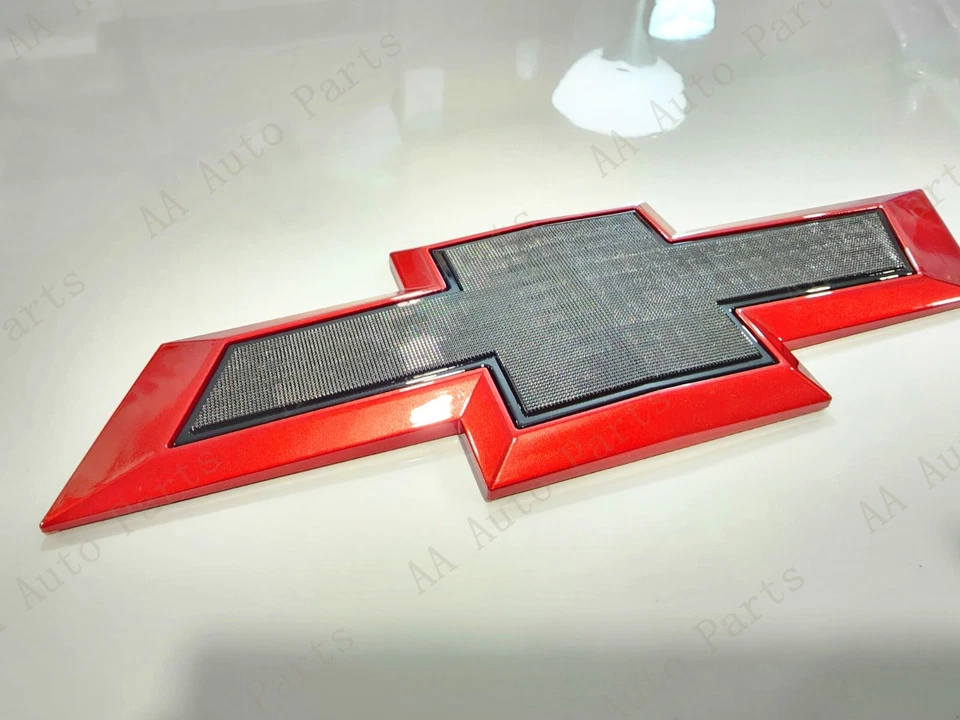 Emblema de gravata borboleta preta vermelha tampa da caçamba 2014-2023 Chevy Silverado 1500 2500HD 3500HD - Imagem 4 de 4