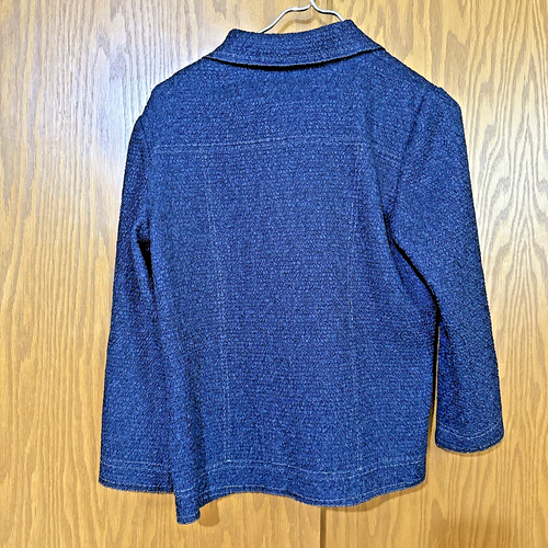 Chaqueta Camisa Chico's Travelers Talla OP (Talla XS Petite) Azul Marino Arrugada Abotonada - Imagen 8 de 16