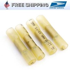 500-50X Yellow AWG 12-10 Gauge Heat Shrink Crimp Terminals Wire Butt Connectors