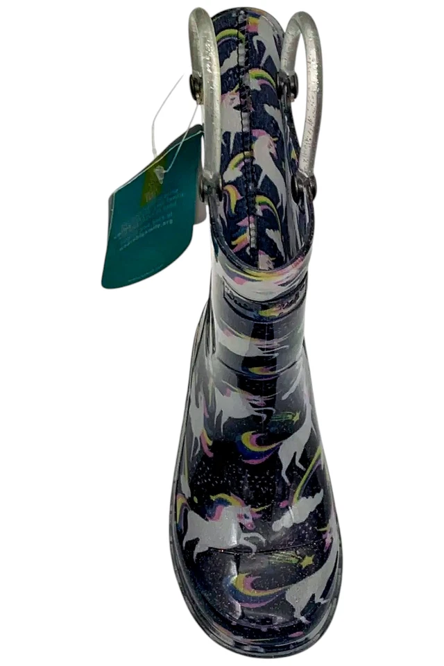 Western Chief Niño Niña Unicornio Cielo PVC Iluminado Bota de Lluvia Azul Marino Foto 2 de 3