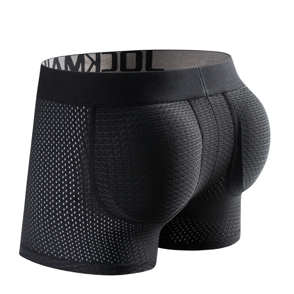 Sexy Para Hombre Ropa Interior Acolchada Malla Boxer Glúteos Elevador Botín Push Up Calzoncillos