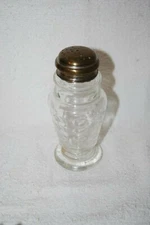 GREAT VICTORIAN CLEAR BRITISH CUT TAPERED SUGAR SHAKER FRICTION LID C1900