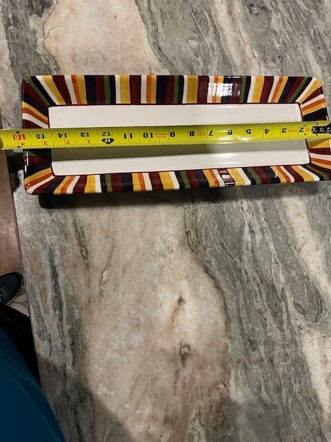 Pampered Chef Simple Additions Fall colors Striped rectangular Serving Dish/Tray - Image 4 of 4