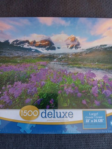 Jigsaw Puzzle 1500 Pc Landscape Flowers Mountain Paradise Nature NEW Sealed Mega - Picture 3 of 8
