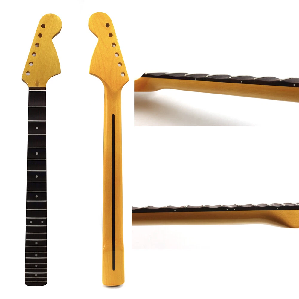 Full Scalloped Guitar Neck 22fret 25.5in Groove Rosewood Fretboard Finished S48