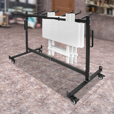 Folding Chair Rack Dolly Cart W/lock Caster Max 42 Foldingtables 12 Hanging Rods