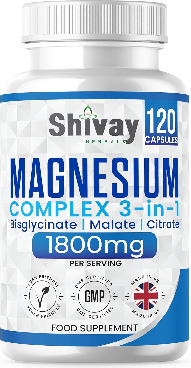 Magnesium Glycinate 3 in 1 Complex 1800mg Per Serving, 384mg Elemental Magnesium