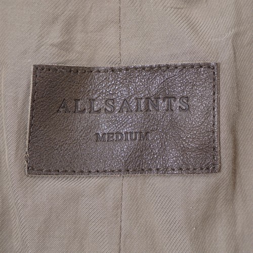 ALL SAINTS Suede Leather Blazer Jacket Mens MEDIUM Grail HUXTON like survey M - Picture 5 of 24