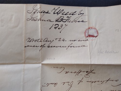 Connecticut: Stamford 1827 Stampless Cover, Double Line Red Oval & Fancy PAID - Picture 11 of 11