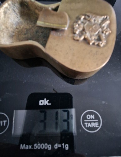 OLD VINTAGE BRASS ASHTRAY GUITAR - Imagen 13 de 13