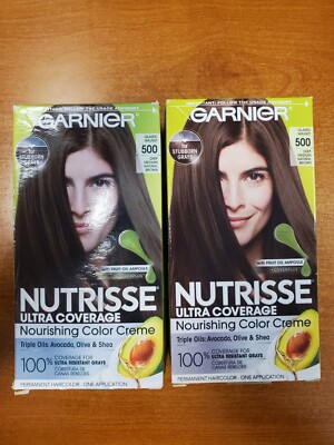 2 Pack: Garnier Nutrisse Hair Color *#500 Deep Medium Natural Brown R7P2b
