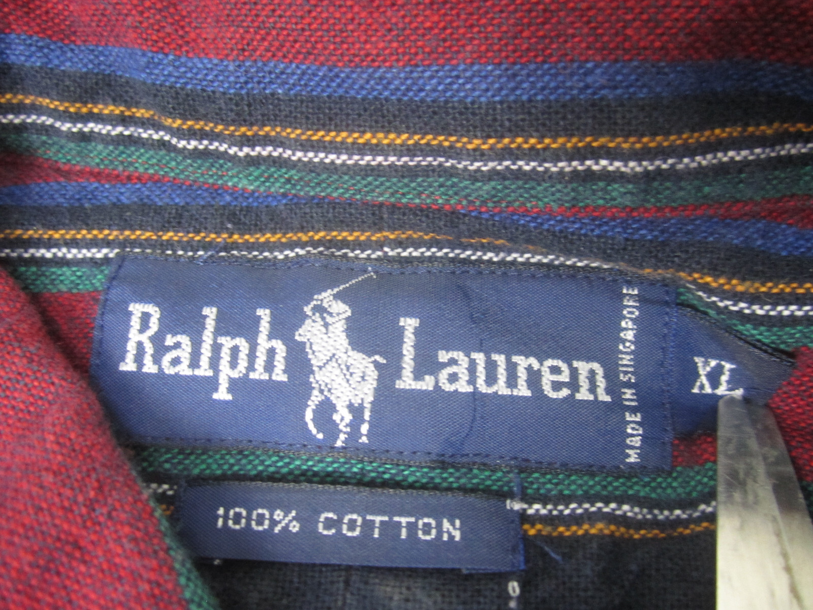 Ralph Lauren Camicia Uomo XL Multicolore Manica Lunga Bottone Piccolo Pony Casual