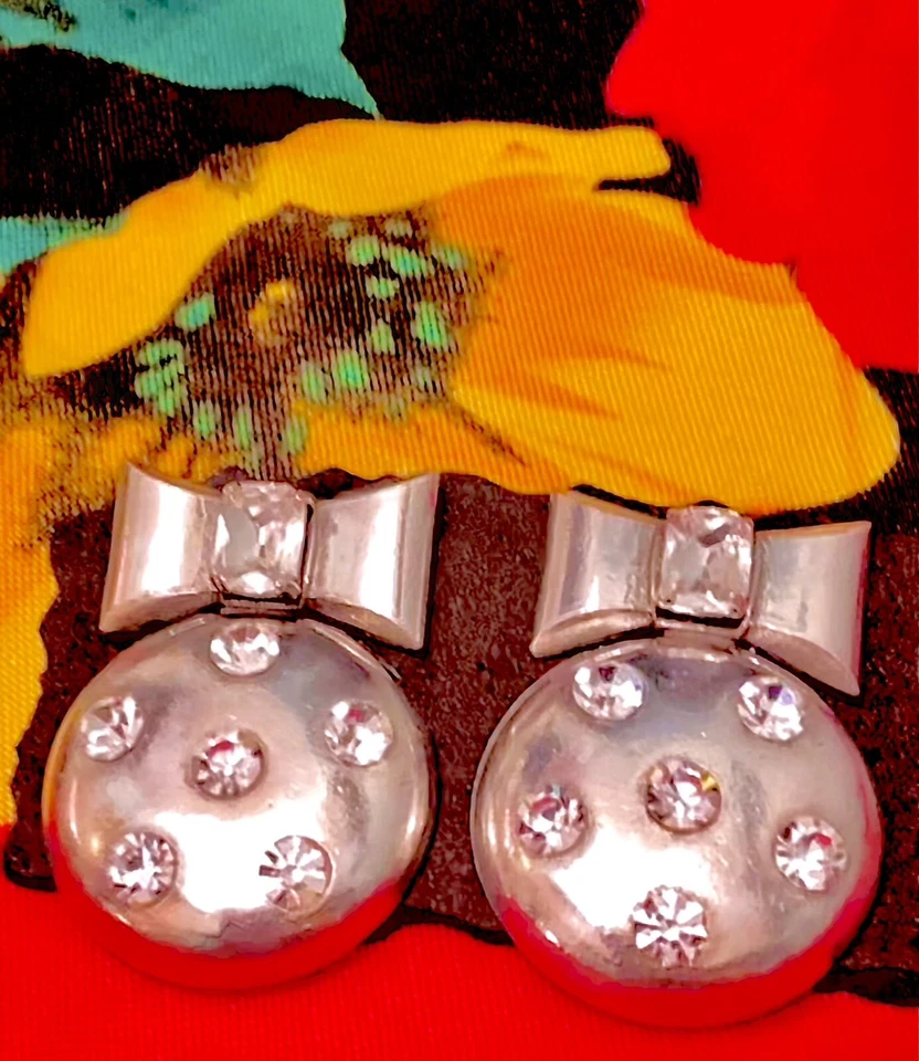 Pendientes vintage raros de diseñador llamativos-Les Nereides-firmados, perforados, pasarela-¿años 60? Foto 4 de 4