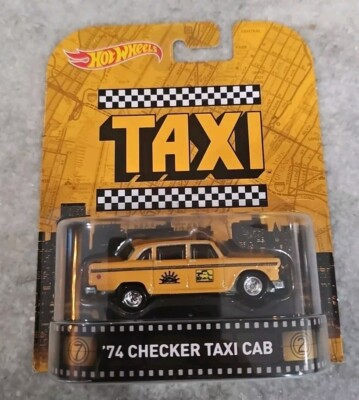 Hot Wheels 1974 Checker Taxi Cab Taxi 2015 Retro Series 1/64 Die Cast Vehicle