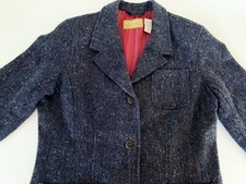 Vintage Women s Jacket Blue Tweed Liz Claiborne Lizwear 14 Petite Blazer