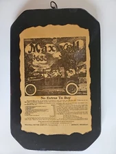 Maxwell Motor Company Wooden Car Ad Newspaper Ad, Custom Made
