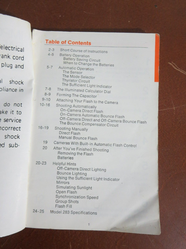 Vivitar Automatic Electronic Flash Model 283 Owners Manual - Picture 3 of 4
