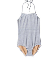 Baby Girl's Sweet Nautical Stripe One-Piece Swimsuit Blue Size 7/8 7711