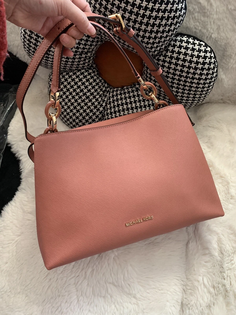 Michael Kors Portia Large Pale Pink Saffiano Leather Shoulder Bag #21 Michael Kors Portia Large Pale Pink Saffiano Leather Shoulder Bag
