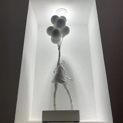 その他 MEDICOM TOY - FLYING BALLOONS GIRL GESSO ver BANKSY Medicom Toy Flying balloon girl Red black Balloons Ver