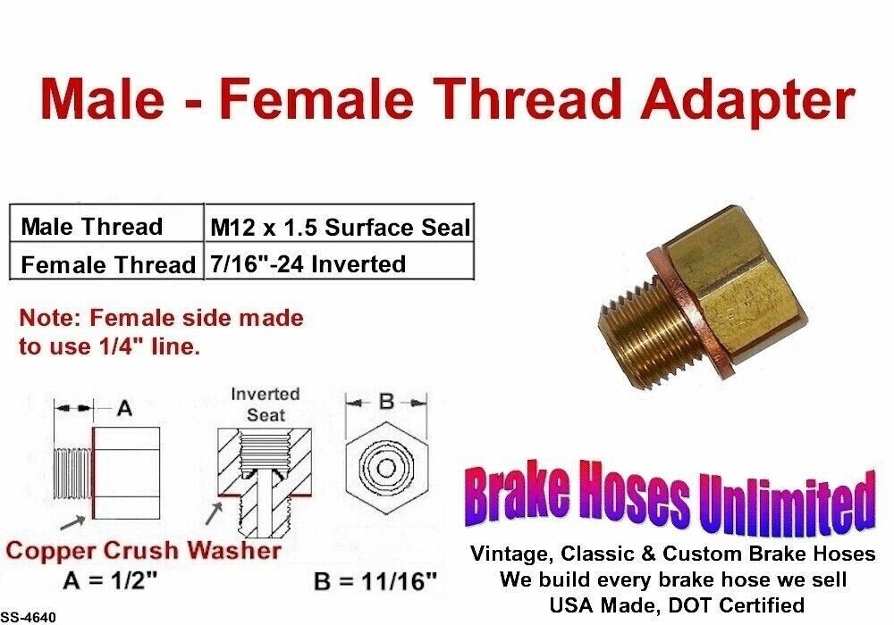 Wilwood Adapter Fitting -3an to 7/16-20 w/Crush Washer Wilwood Adapter Fitting -3an to 7/16-20 w/Crush Washer