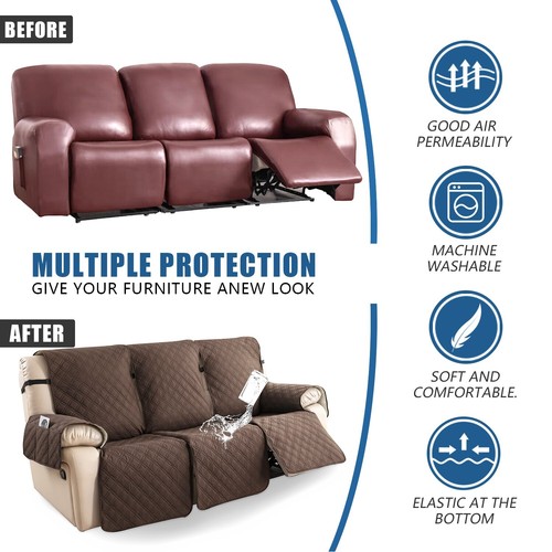 Waterproof non-slip sofa cover recliner 3 seats, furniture protection decoration - Picture 92 of 94