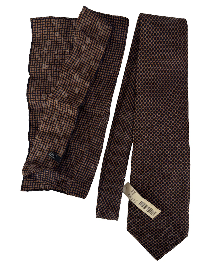 Bernini Beverly Hills 100% Seda Lote de 2 Corbatas Cuello Marrón Bronce Azul Marino 4" 60" 4" 59 Foto 4 de 4