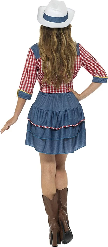 Disfraz Muñeca Rodeo Smiffys, Azul, con Falda, Camisa Sombrero, Pequeño Foto 3 de 3