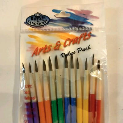 #ad Langnickel Soft Natural Hair Paint Brushes Set of 12 #1 #3 #5 Oil Acrylic Water $8.50