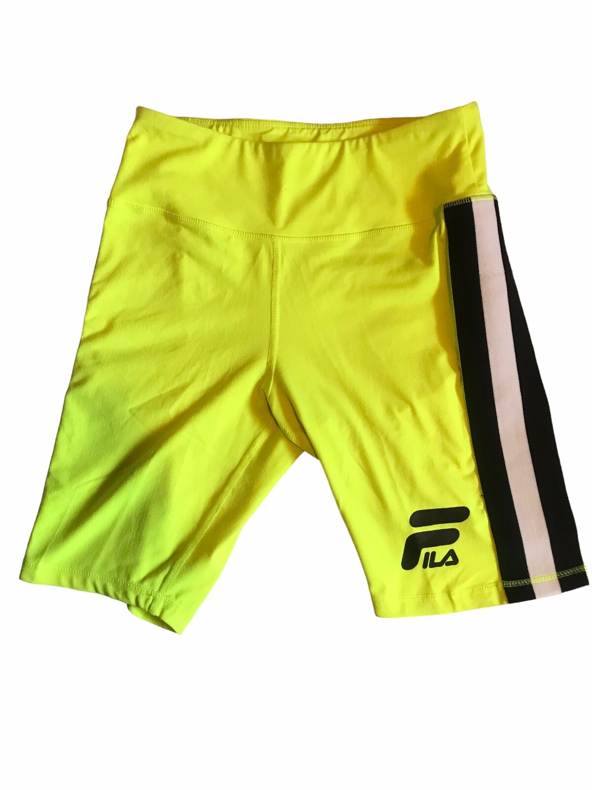 Pantaloncini donna Fila Activewear gialli taglia media elasticizzati biker ciclismo