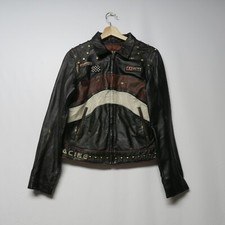 Vintage Wilson Leather Motor Biker Racing Studded Embellishment Jacket Medium