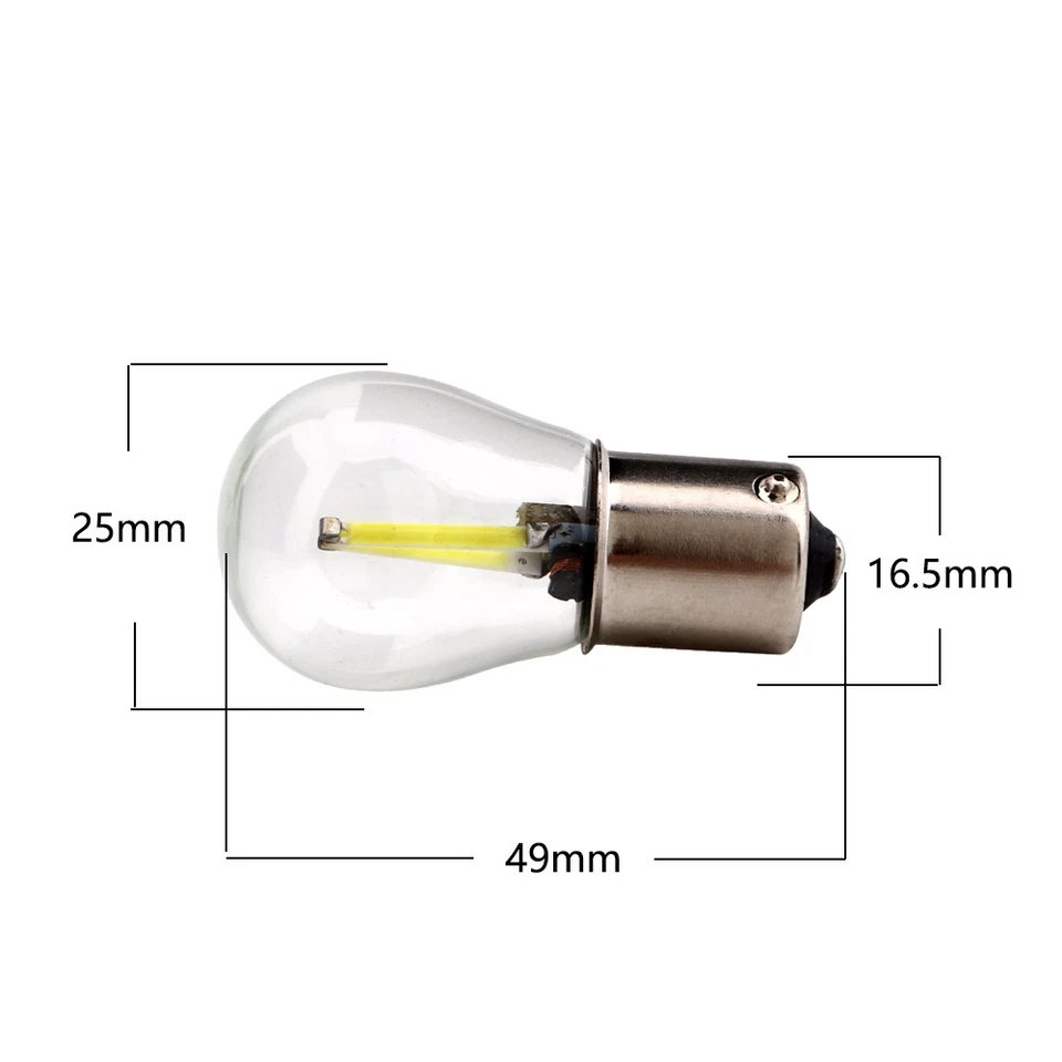 2Pcs 12V 1156 BA15S 1157 BAY15D COB 48SMD Filament LED Turn Signal Light Bulbs - Image 3 of 4