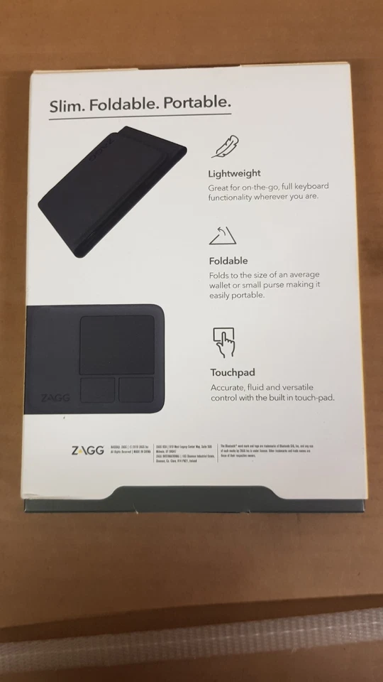 ZAGG TRI-FOLD KEYBOARD with Touch Pad UNIVERSAL Travel Bluetooth QWERTZ keyboard - Image 2 of 2