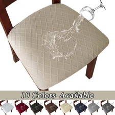 4Pcs Waterproof Fabric Chair Cushion Covers Stretch Dining Seat Slip Dust Cover♡