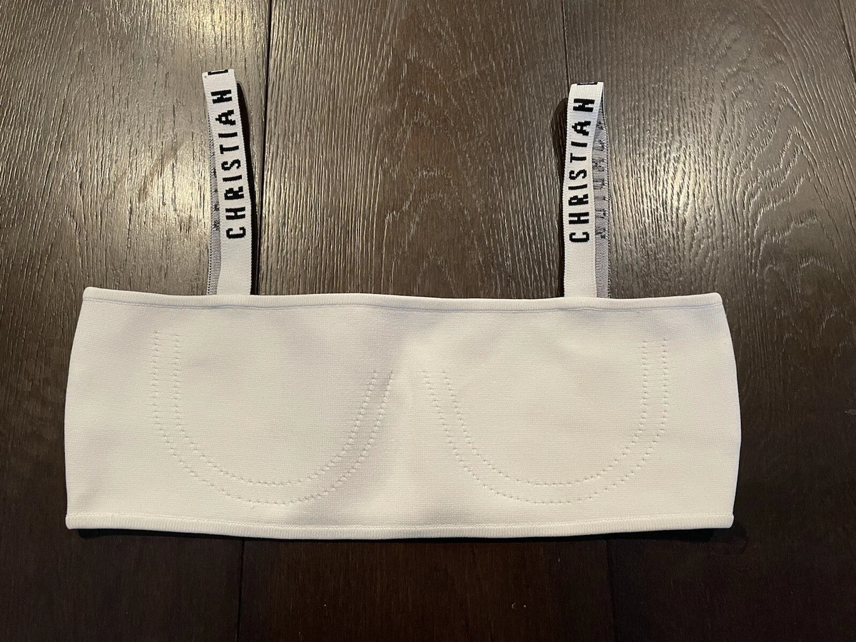 CHRISTIAN DIOR J'Adior Bralette White Tube Top Bra sz M