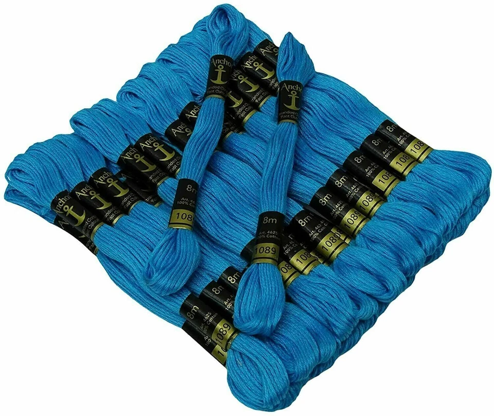 Anchor Cotton Thread Stranded Floss Hand Embroidery Threads Cross Stitch Blue - Image 2 of 4