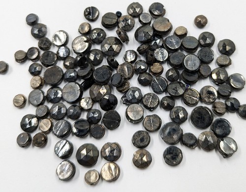 10g Vintage Antique Hematite Nailhead Faceted Beads Size Mix BB81-129