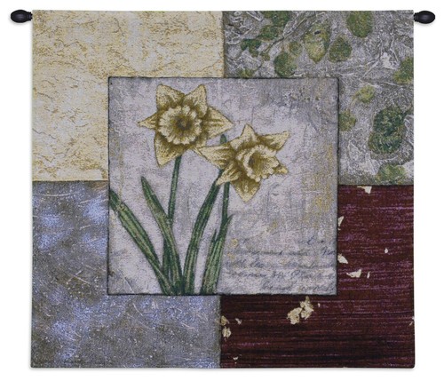 Garden Blooms North American Made Woven Tapestry Wall Hanging