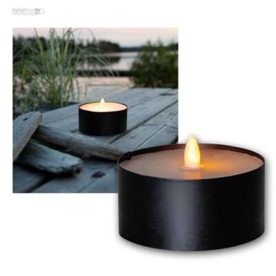 XXL LED Teelichter ''Flaming Candle'' mit Flacker-Effekt & Timer, Echt-Wachs Kerze