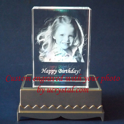 Personalized 2D or 3D laser etched engraved custom photo crystal engraving gift