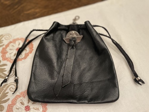 Vintage Handmade Genuine Leather Coin Change Pouch Purse Metal Eagle & Clip EUC - Picture 4 of 11