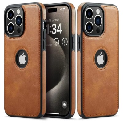 Funda de Piel para iPhone, Case Protectora de Cuero PU