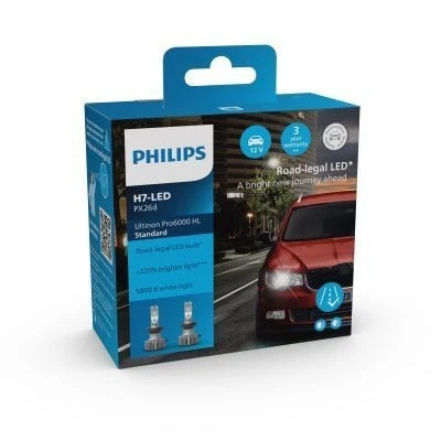 2x PHILIPS Ultinon Pro6000 HL H7-LED ABL/FL-Lampen 12V 17W 5800K PX26d +220% - Bild 2 von 4