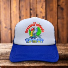 The Rolling Stones Mens Trucker Hat Blue Snapback Mick Jagger Ball Cap