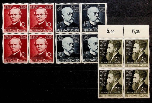 DEUTSCHES GEBIET - DANZIG Sc 238-40 NH AUSGABE VON 1939 - 4ER BLÖCKE - (FMJ25)