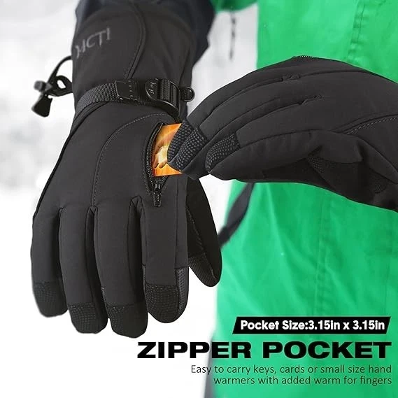 MCTi Waterproof Mens Ski Gloves Winter Warm 3M Thinsulate Snowboard Small B22