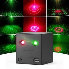 Rechargeable Mini Laser Projector 64 Effects Music Sync DJ Party Disco Light