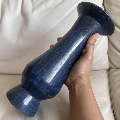 Lapis Lazuli Vase Handcrafted Decorative Display Piece - Picture 5 of 7